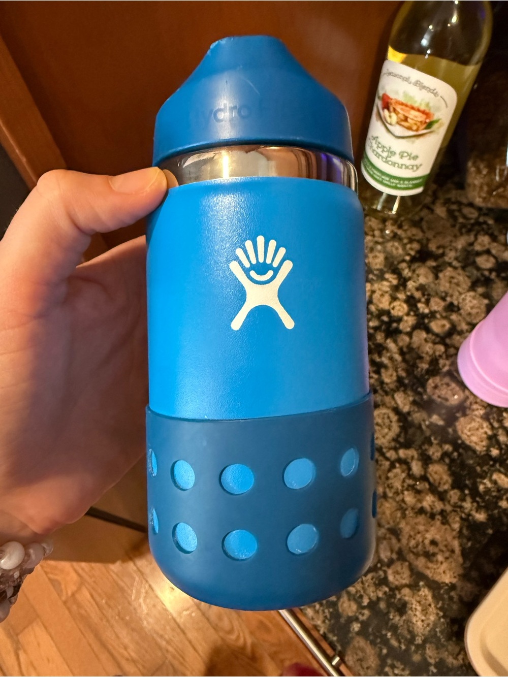 Hydro Flask Kids Insulated Bottle in Bright Blue with Dark Blue Grip